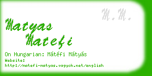 matyas matefi business card